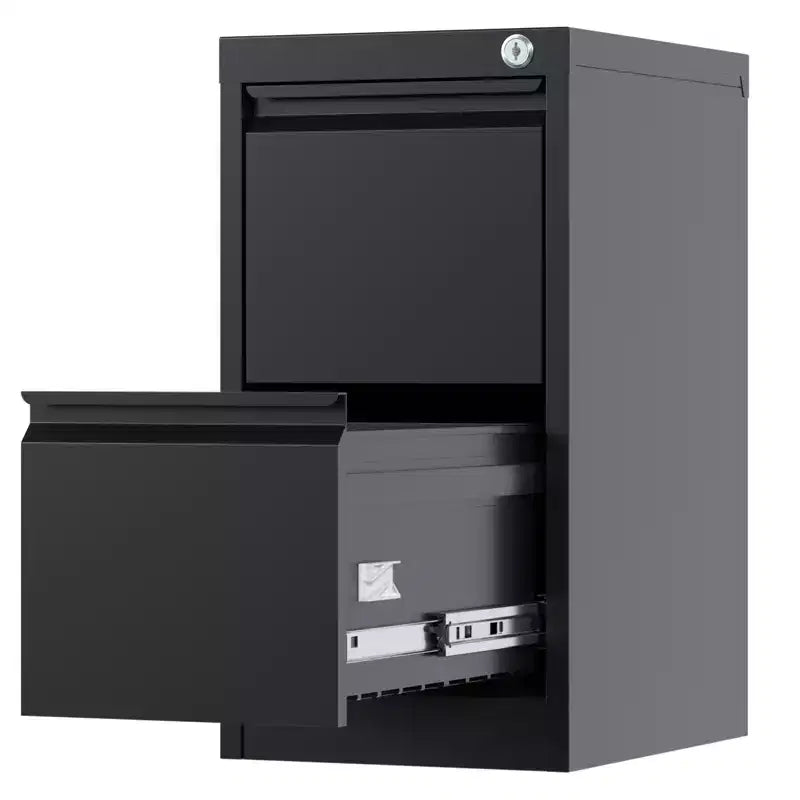 Classeurs, armoires de rangement métalliques noires à 3 tiroirs verrouillables pour le bureau à domicile, pour dossiers suspendus au format Letter/Legal/F4/A4