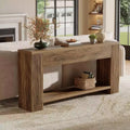 Table console de 70.9 pouces pour l’entrée, table de canapé étroite en bois à placer derrière le canapé pour le salon ou l’entrée, marron rustique