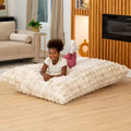 Raven-Symon Home Pillow Saxx LoungePuff, Giant Floor Pillow &amp; Faux Fur Lounger