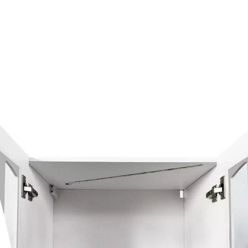 Armoire murale blanche de rangement pour salle de bain avec portes vitrées