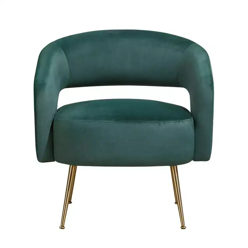 Fauteuil d’appoint moderne en velours avec pieds en métal doré