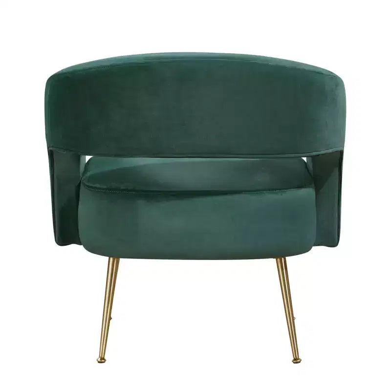 Fauteuil d’appoint moderne en velours avec pieds en métal doré