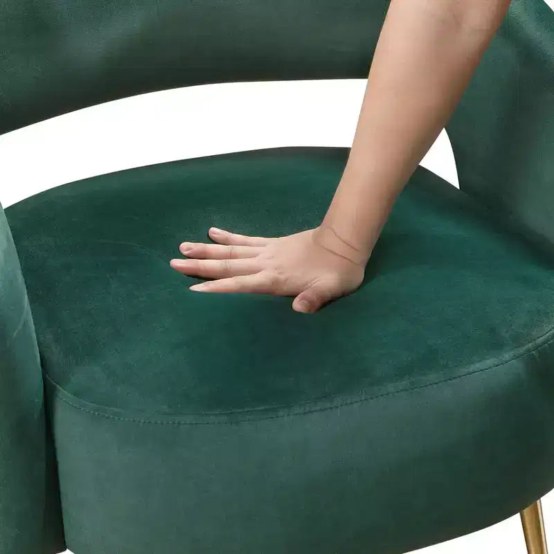 Fauteuil d’appoint moderne en velours avec pieds en métal doré