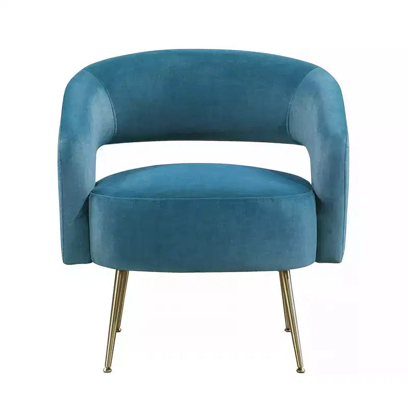 Fauteuil d’appoint moderne en velours avec pieds en métal doré