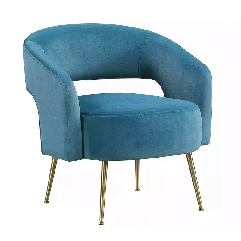 Fauteuil d’appoint moderne en velours avec pieds en métal doré