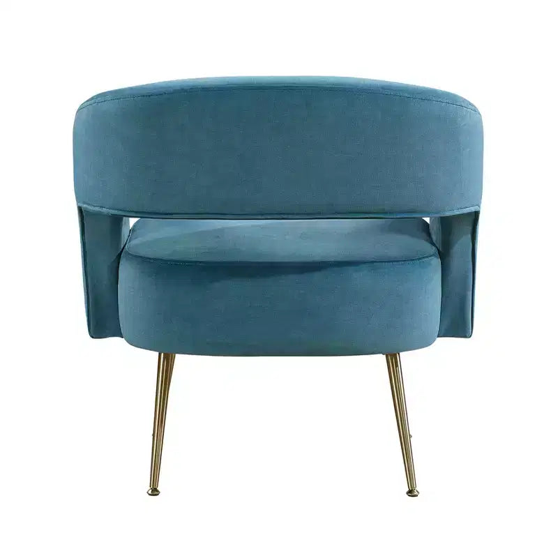 Fauteuil d’appoint moderne en velours avec pieds en métal doré