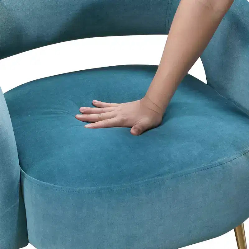 Fauteuil d’appoint moderne en velours avec pieds en métal doré