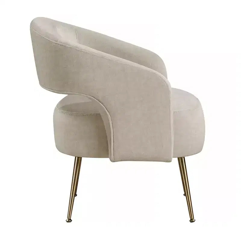 Fauteuil d’appoint moderne en velours avec pieds en métal doré