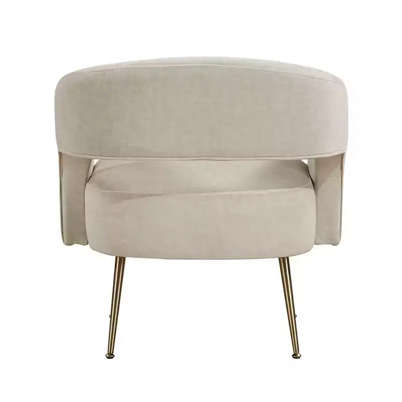 Fauteuil d’appoint moderne en velours avec pieds en métal doré