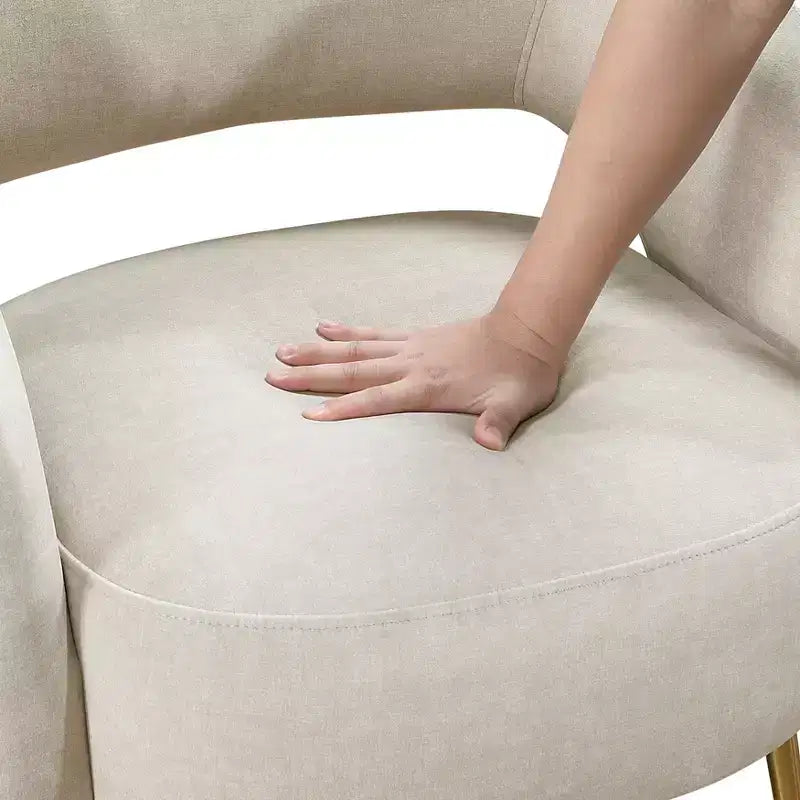 Fauteuil d’appoint moderne en velours avec pieds en métal doré