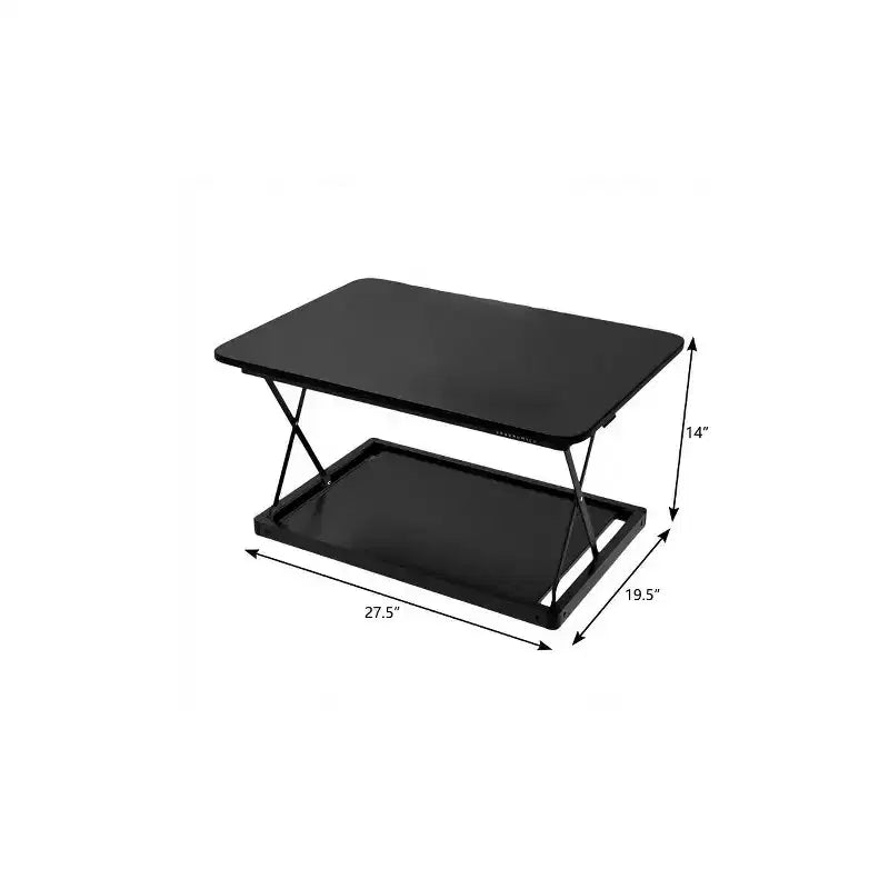 Convertidor ajustable de escritorio de pie de acero inoxidable negro